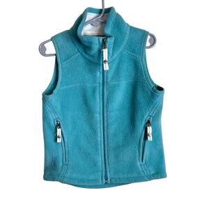 REI Fleece Vest Full Zip Outdoor Layering in Aqua Little Girl Size 6 or 7 Year